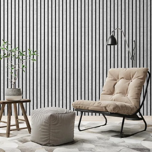 Vista 7 de Paquete de 10 Paneles Acústicos, 48" X 12" X 0.43" Paneles de Pared Insonorizados, Autoadhesivos de Alta Densidad que Absorben el Sonido, Gris