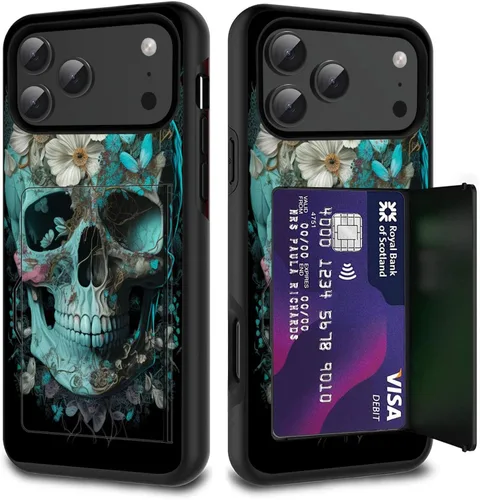Vista 61 de Funda para tarjetas de crédito, doble capa híbrida a prueba de golpes, protección contra caídas con función atril para iPhone 17 de 6.3 pulgadas