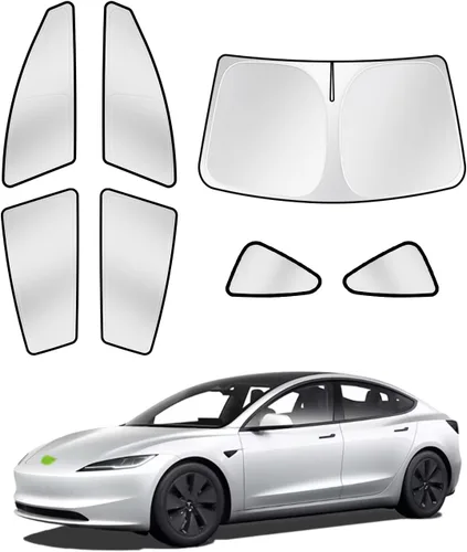 Vista 34 de Canvcle Parasol para parabrisas para Tesla modelo Y/3 2017-2025 2026 (compatible con modelos 2025 Y Juniper/2024 Modelo 3 Highland), parasol grueso