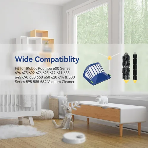 Vista 7 de Kit de accesorios de repuesto para iRobot Roomba 600 Series 694 675 692 676 695 677 671 655 645 690 680 660 650 620 614 y 500 Series 595 585 564 - 6