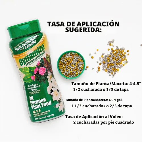 Vista 6 de NEGRO (ORO) KOW Dynamite 887763 - Alimento para plantas de 9 meses, 2 libras Proporciona 9 meses de alimentación continua, contiene