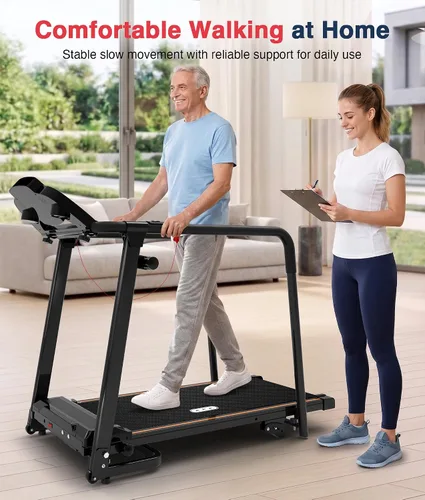 Vista 15 de Redliro Cinta de correr para personas mayores con pasamanos largos black