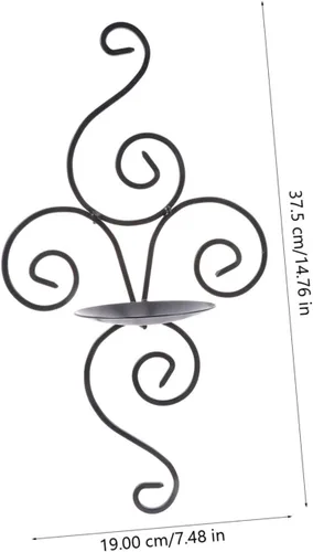Vista 3 de IMIKEYA Candelabros colgantes para pared, candelabros de hierro, decoración elegante, acabado negro