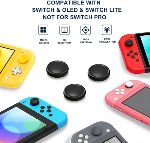 Vista 6 de Ferkurn Joystick Replacement Cap Thumb Grip Compatible with Switch Joycon Switch OLED& Lite, Joycon Grip Button Stick Cover Controller 3D Analog