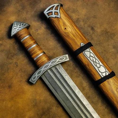 Vista 7 de SHINY CRAFTS® Espada vikinga de Northmen forjada a mano - Espada de poder legendaria VBS-0008