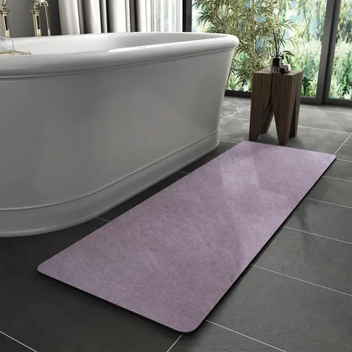 Vista 12 de MontVoo -Tapete de baño-Alfombras de baño delgadas antideslizantes para debajo de la puerta- Superficie de gamuza sintética absorbente, de secado
