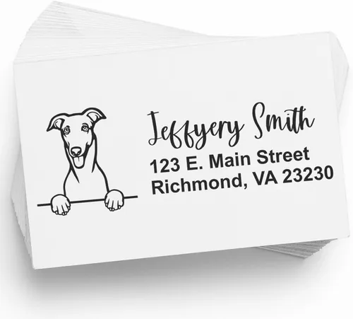 Vista 10 de American Bulldog Stamp Duo, Custom Return Address for Dog Lovers, Personalized Mail Mark for Letters and Cards