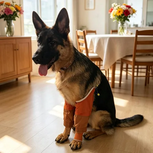 Vista 6 de Mangas protectoras impermeables para codo de perro para patas delanteras Marrón y borgoña