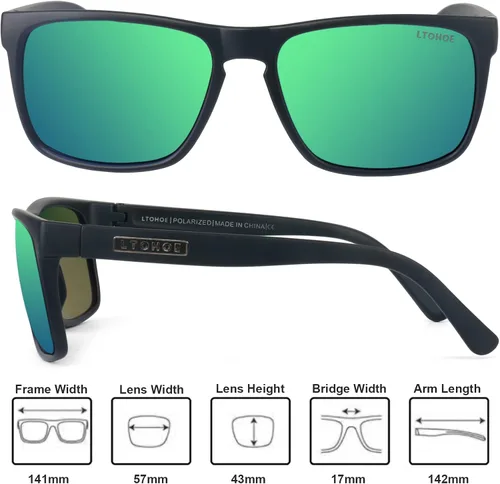 Vista 2 de Polarized Sunglasses for Men and Women Fishing Driving Sunglasses UV400 Protection Mirrored Scratch Resistant Lightweight