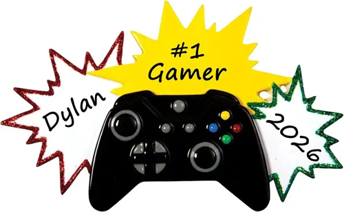 Vista 10 de Video Game Christmas Ornament 2026 Personalized Gaming Controller Gift for Teenage Boy, Son, Grandson, or Boyfriend – Custom Holiday Keepsake for