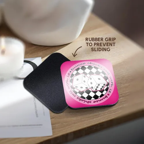 Vista 4 de Janna Salak Designs Bunco – Bunco polluelos rollo con it Rosa – Posavasos