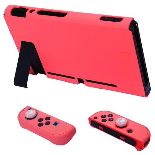 Vista 4 de COMCOOL Dockable Case for Nintendo Switch 3 in 1 Protective Cover Case for Nintendo Switch and Joy-Con Controller with Screen Protector and Thumb