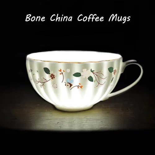 Vista 2 de BigNoseDeer Regalos para mujeres, tazas de té y platillos de porcelana, taza de café con leche, taza de capuchino, bonita taza de café de cerámica