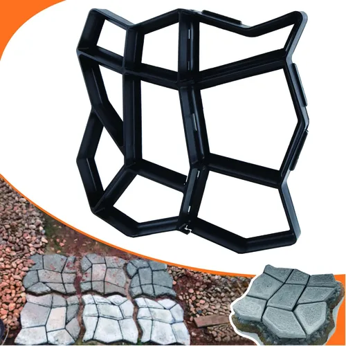 Vista 7 de Avalution Talla Grande 20"x20"x1.8" Creador de Caminos Molde de Piedra de Concreto Pathmate Reutilizable Adoquín de Piedra para Césped Patio Jardín