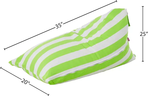 Vista 2 de Posh Creations - Sillón puff para niños y adolescentes - Silla Twist Mediana Tamaño 100L Lienzo Rayas Rosa y Blanco
