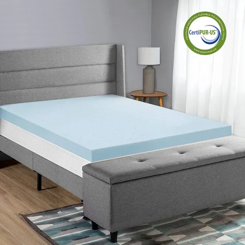 Vista 5 de Delara Cubrecolchón de espuma viscoelástica con gel de 2 pulgadas, certificado Certipur-US, refrigeración de alta densidad, diseño ventilado para un