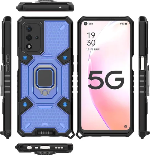 Vista 54 de Funda para 1+ Nord 2 5G, funda para OnePlus Nord 2 5G con funda de soporte, color azul