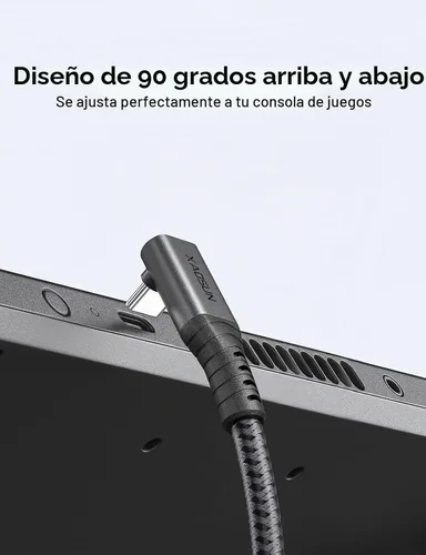 Vista 2 de XAOSUN - Cable USB 4 en ángulo recto para cable Thunderbolt 4 de 90 grados Gris