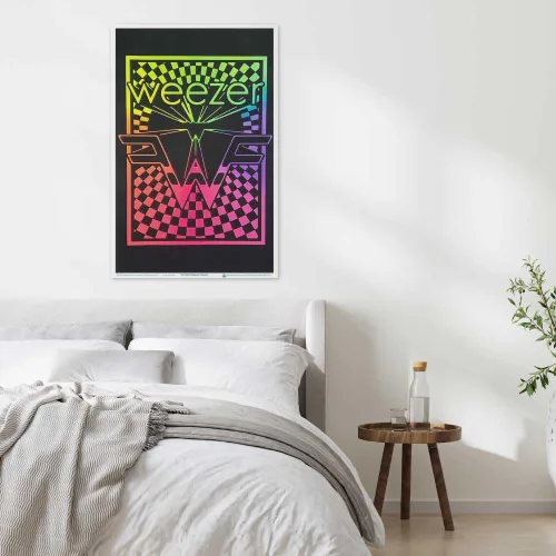 Vista 6 de Scorpio Posters Weezer Logo – Flocado – Póster de luz negra – 23 x 35 pulgadas