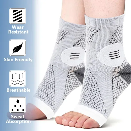 Vista 5 de 2 pares de calcetines para neuropatía para mujeres y hombres, calcetín para fascitis plantar, calcetines para alivio del dolor de neuropatía