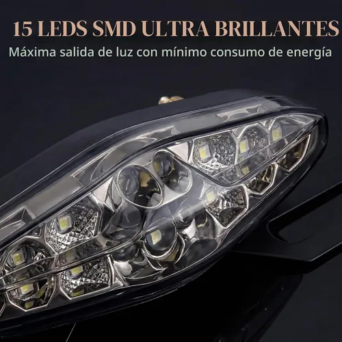 Vista 8 de Luz trasera universal de 15 ledes para motocicleta