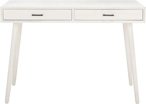 Vista 8 de SAFAVIEH Home Collection O'Dwyer Mid-Century - Escritorio retro negro con 2 cajones