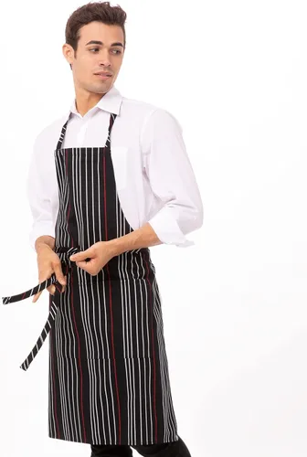 Vista 5 de Chef Works Delantal con babero a rayas unisex