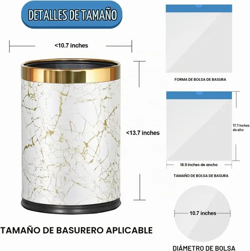 Vista 3 de FORID Mini Bolsas de Basura con Cordón - Bolsas de Basura Pequeñas de 2 Galones para Baño, Bolsas de Basura de Plástico Blanco, Forros para Bote