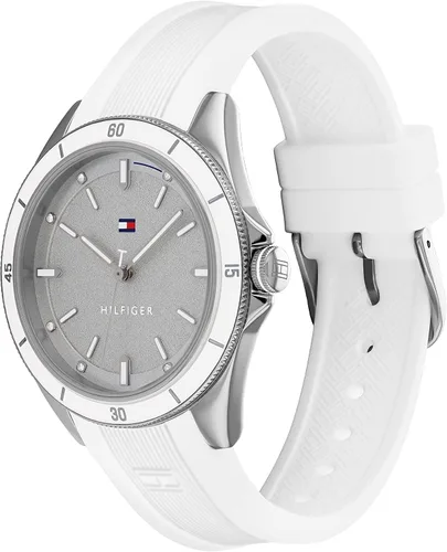 Vista 2 de Tommy Hilfiger Reloj de cuarzo de acero inoxidable para mujer con correa de silicona blanco 19 Modelo 1782478 Blanco Reloj de cuarzo