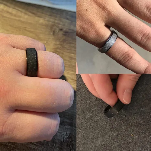 Vista 4 de MODRSA Anillos Fidget para Mujeres Anillo Spinner Anillo Giratorio Anillo de Plata Figet Ring Anillo Fidget Spinner para Hombres Anillos Talla 6 7 8