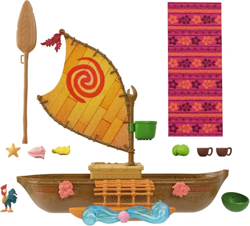 Vista 6 de Mattel Disney Moana Ocean Voyager Canoa - Juego flotante para barco