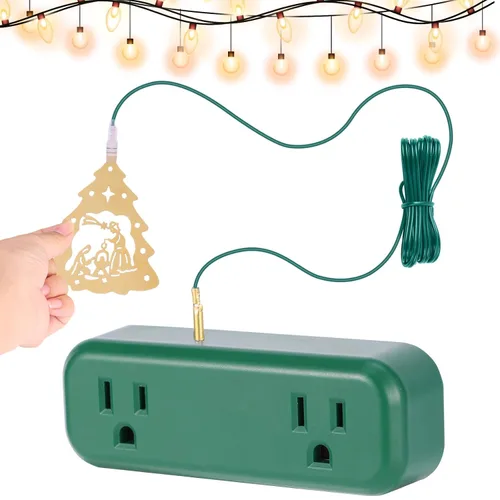 Vista 8 de Interruptor de Luz Táctil en Forma de Árbol de Navidad Decoración Colgante Enchufe Universal de 3 Pines Cable de 118.1 pulgadas Potencia Total 120V