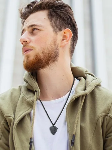 Vista 3 de U7 Collar de Música Punk Hip Hop, Púa de GuitarraGuitarraMicrófonoAuriculares Colgante con Cadena para Hombres y Mujeres, Joyería de Música R&B