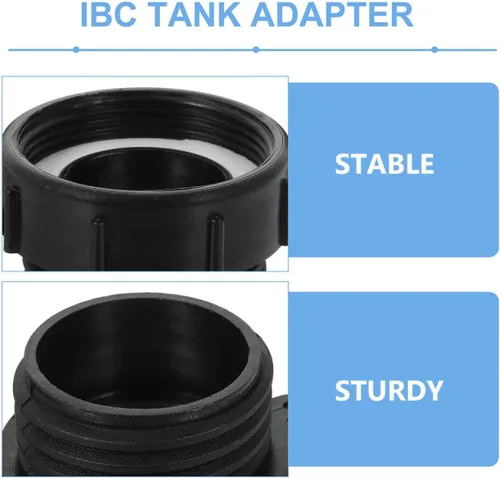 Vista 3 de IBC Tote Tank Adapter Fittings 2 Inch 2 Pack Plastic