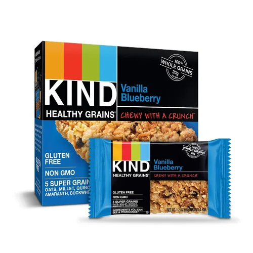 Vista 29 de KIND HEALTHY GRAINS Granola, snack saludable, granola de vainilla y arándanos con semillas de lino, mezcla de aperitivos, 3 unidades, 33 onzas