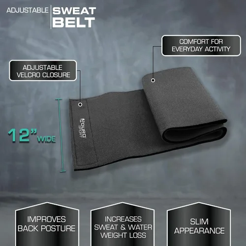 Vista 3 de Aduro - Cinturón de entrenamiento de cintura para hombres y mujeres, cinturón de sudor, moldeador de cuerpo, cinturón de ejercicio