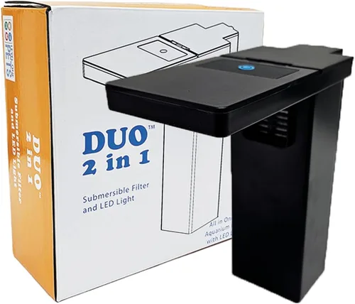 Vista 11 de LEVEL ONE PETS - Mini Betta de 3 galones, kit de acuario de peces pequeños, incluye filtro sumergible Duo 2 en 1 con luz LED