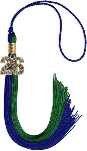 Vista 235 de Endea Graduation Borla de doble color con dije dorado (negro/oro brillante, 2022)