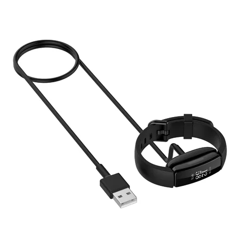 Vista 3 de FitTurn Compatible con Fitbit Inspire 2 y HR Cargador USB Cable de carga 11.8 in y 39.4 in Negro