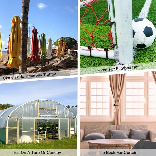 Vista 3 de 100 lazos elásticos de bola, cuerdas elásticas de 4 pulgadas, resistentes para toldos, lonas con bolas para campamento, refugio, carga, postes