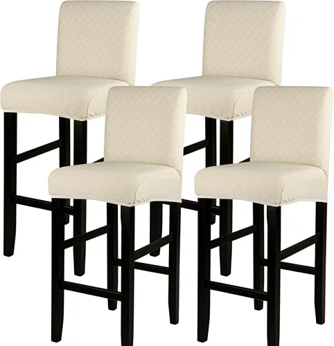 Vista 36 de SearchI Juego de 2 fundas para taburetes de bar, fundas de asiento de taburete elásticas y lavables, fundas para sillas de altura de mostrador