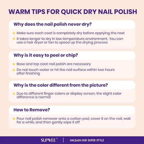 Vista 2 de Esmalte de uñas nude de secado rápido, 0.63 onzas líquidas, esmalte de uñas regular de secado rápido, esmalte de uñas de alto brillo para otoño