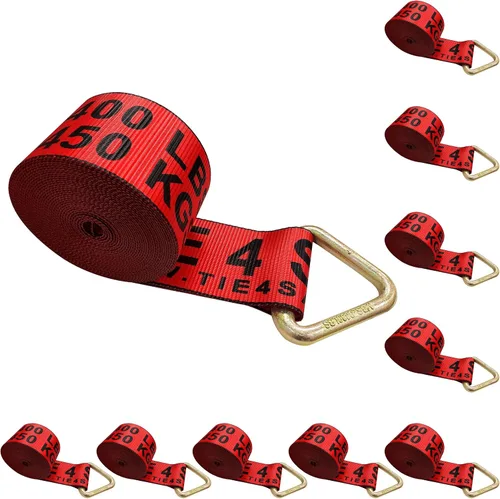 Vista 19 de Mega Cargo Control 1 paquete de correas de cabrestante de anillo en D de 3 pulgadas x 30 pies, amarres negros resistentes para control de carga