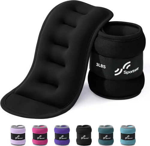 Vista 13 de Sportneer Pesas de tobillo para muñeca, par de pesas de 1/2/4/6/10 libras para hombres, mujeres, niños, entrenamiento de fuerza, juego de pesas