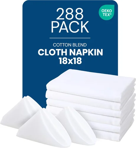 Vista 31 de Utopia Kitchen Servilletas de tela blanca, 12 unidades, 18 x 18 pulgadas, mezcla de algodón absorbente, lavables y reutilizables, para cenas 2-Blanco