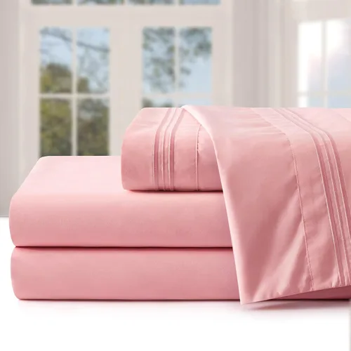 Vista 15 de Manyshofu Juego de sábanas de tamaño individual con bolsillos extra profundos, sábanas y fundas de almohada de 1800 hilos de lujo para hotel, juego