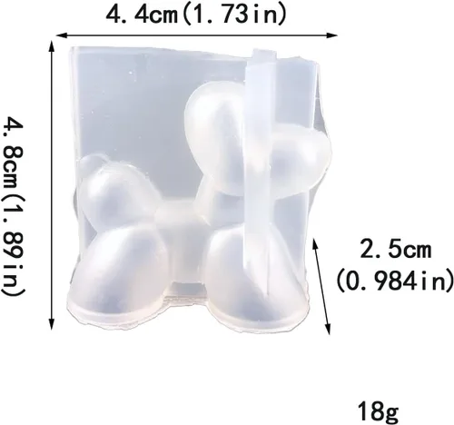 Vista 2 de Molde de silicona para perros con globos, 2 moldes de resina para perros en 3D, lindo molde de silicona para perros y cachorros para decoración