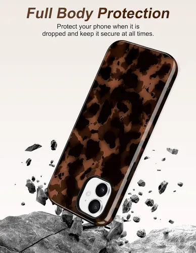 Vista 312 de Jusy Funda compatible con MagSafe con estampado de caparazón de tortuga marrón para iPhone 7/8/SE, cubierta protectora de TPU suave magnética