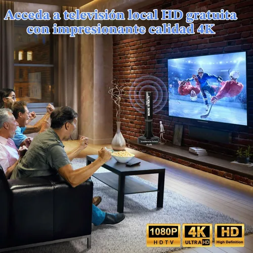 Vista 6 de Magic Stick TV Antena para Smart TV Interior, Canales Locales, MS-50 Negro