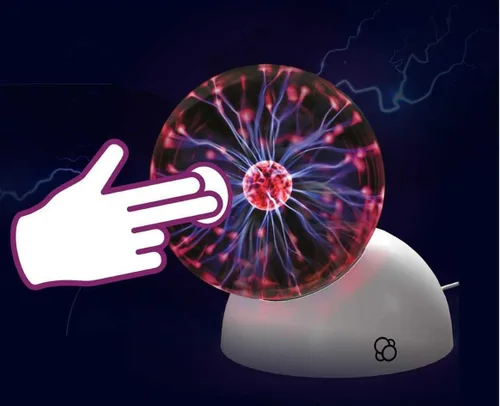 Vista 9 de Thames & Kosmos La Bola de Plasma Esencial de STEM Dispositivo Científico Clásico, Esfera de Vidrio Fresca de 5 Pulgadas, Espectáculo de Luz
